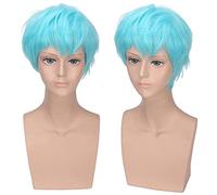 Wig for Props Matching Performance Modeling Master Shengda Korean Version Of Bigbang Choi Shengxian Top With The Same Style Of Liuhai Blue Fluffy Short Hair Men's Wig
