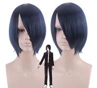 Wig for Props Matching Performance Modeling Miss Hui Ye Wants Me To Confess Ishigami You'S Navy Blue Upturned Short Hair Cos Wig