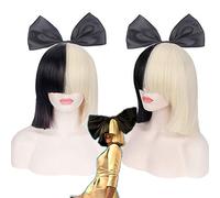 Wig for Props Matching Performance Modeling Sia Star Singer This Is Acting Black Light Gold Mixed Colour Wig Colour: Pl-805 (Black and White)