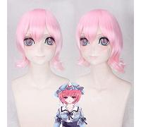Wig for Props Matching Performance Modeling Xixingji Yuyuko Cos Wig Tender Powder Short Curly Hair High Temperature Silk Anime Wig 655