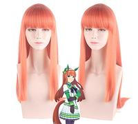 Wig for Wedding Shooting Runway Catwalk Interview Cosplay Wig Race Horse Girl Pretty Derby Silent Suzuka Orange Long Straight Hair