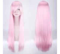 Wig for Wedding Shooting Runway Catwalk Interview Cosplay Wig Universal 80 cm Colour Long Straight Hair Style for Men and Women Universal Straight Hair Colour: Zf80-018 Water Pink (Rose Net)
