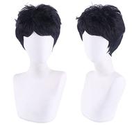 Wig for Wedding Shooting Runway Catwalk Interview Cosplay Wig Volleyball Boy Akame Keihari Black Short Hair Reverse Curl