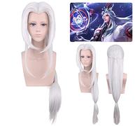 Wig for Wedding Shooting Runway Catwalk Interview King Game Glory Soul Jie Bu Ming Shiyin Cosplay Wig Silver Middle Section