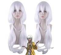 Wig for Wedding Shooting Runway Catwalk Interview Projection On Breaking V3 Night Chang Anjie Cosplay Wig Pure White 70 cm Curly Hair Tie