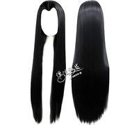 Wig for Wig Sansei III Shili Peach Blossom Night Flower Wig 100CM Black Beauty Tip Costume Wig Color:PL-183 (Black) 80cm Thicker