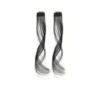 Wig for Women 2 PCS Long Side Air Bangs, False Fringe, Wavy Curly Clip in Bangs Synthetic Hair Extensions for Women Girls(Natural black,35 cm)