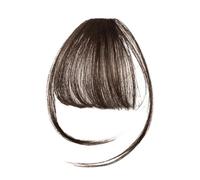 Wig for Women 2PCS Clip in Bangs,Synthetic French Bangs Hair Clip, Air Bangs Fringe with Temples Hairpieces for Women Daily Wear(Dark black-A)