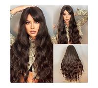 Wig for Women Cosplay Party Heat Red Copper Yellow Synthetic Wig for Women Long Curly Wave Wigs with Bangs Natural Hair Wig,LC5123-1 wig