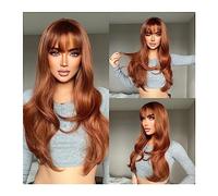 Wig for Women Daily Cosplay Use Heat Resistant Fiber Long Pink Wavy Synthetic Natural Wigs for Women with Bangs Natural Wave Hair Wigs Natural Hair Wig,LC028-1