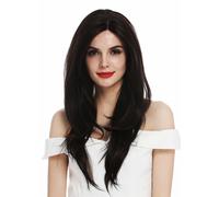 Wig For Women Lace Monofilament Long Straight Black Brown Copper Brown Striped