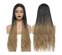 Wig for Women Perruque Tresses Africaines femmes Box Crochet Braids Wigs Perruque HandMade Braided Synthetic Hair Braids Wigs Natural Hair Wig(1B 27 Color)