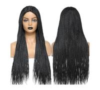 Wig for Women Perruque Tresses Africaines femmes Box Crochet Braids Wigs Perruque HandMade Braided Synthetic Hair Braids Wigs Natural Hair Wig(1B Color)