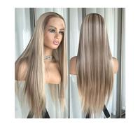 Wig for Women Pre Plucked Blonde Colored Highlight Blonde Platinum Straight Lace Front Wig Synthetic Hair for Women Glueless Lace Frontal Wig Natural Hair Wig(Highlight Brown)