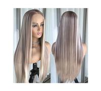 Wig for Women Pre Plucked Blonde Colored Highlight Blonde Platinum Straight Lace Front Wig Synthetic Hair for Women Glueless Lace Frontal Wig Natural Hair Wig(Highlight Blonde2)