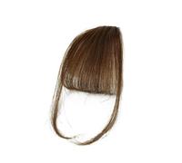 Wig for Women Real Human Hair Bangs Natural Bang Hair Clip in Bangs Fringe With Temples Hairpiece for Women Clip on Air Bang 4.5in(Light Brown)