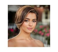 Wig for Women Short Cut Wig Transparent 13X4 Lace Frontal Wavy Human Hair Wigs PrePlucked Hairline for Daily Party Use
