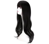 Wig For Women Wig Hair, Ladies' Wavy Long Curly Hair With Full Bangs, Simulated Chemical Fiber High-temperature Silk Full Headgear Deep Wave Lace Front Wigs Human Hair