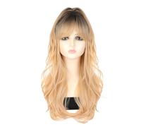 Wig For Women Wigs Women's Long Hair Fashionable Wavy Long Curly Hair Natural Simulated Long Hair Fashionable Synthetic Wigs Deep Wave Lace Front Wigs Human Hair(C)