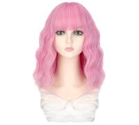 Wig For Women Wigs Women's Short Curly Artificial Hair Fluffy Natural Hair Cover Fashionable Synthetic Wig Deep Wave Lace Front Wigs Human Hair(B)