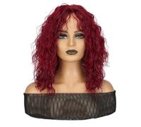 Wig For Women Wigs Women's Short Shoulder-length Wigs Realistic Simulation Headband Wool Curly Hair Fashionable Synthetic Wigs Deep Wave Lace Front Wigs Human Hair(C)