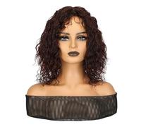 Wig For Women Wigs Women's Short Shoulder-length Wigs Realistic Simulation Headband Wool Curly Hair Fashionable Synthetic Wigs Deep Wave Lace Front Wigs Human Hair(B)