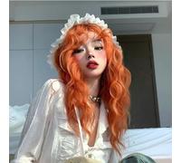 Wig For Women With Summer Long Curly Hair, Dirty Orange Corn Perm, Wool Curls, Natural Full Wig (Excluding Hair Accessories)