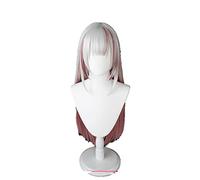 Wig For Youtuber Hoive VTuber Nakiri Ayame Silver Cosplay Wig Heat Resistant Synthetic Cosplay Hair Nakiri Ayame OneSize WIGONLY