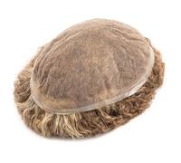 Wig Full Lace Men's Toupee 15mm Curly Breathable Male Hair Prosthesis Natural Human System Unit