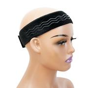 Wig Grip Band Flexible Velvet Scarf Adjustable Comfort Headband Wig Comfort Non-Slip Adjustable Fasten Wig Bands with Wavy Silicone(Brown)