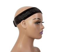 Wig Grip Band Flexible Velvet Scarf Adjustable Wig Comfort Band Headband Wig Comfort Non-Slip Adjustable Fasten Wig Bands with Wavy Silicone (Dark Brown)