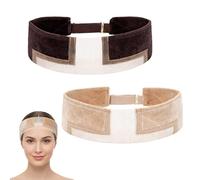 Wig Grip Headband, Secure Non-Slip Wig Band, Adjustable Velvet Wig Grip Band for Daily Wear and Active Movement, Two-Piece Set in Beige and Dark Brown