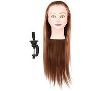 Wig Hair Mannequin Head Hair Styling Braiding Salon Training Practice Head Model 70cm High Temperature Fiber Soft Fluffy Real Vivid Color for Beauty Teachers Students
