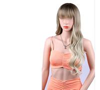 Wig Hair Replacement Wigs Dark Brown Gradient Gold Screw Roll Waist-Length Roll Perfect For Everyday Parties Daily Wigs