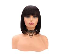 Wig Hair Replacement Wigs Wig Slightly Curly Beautiful And Generous Natural Color Real Hair Headgear Daily Wigs(14 inch)