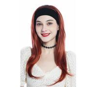 Wig Hairpiece Halfwig Headband 65 long Smooth Dark Red Copperred