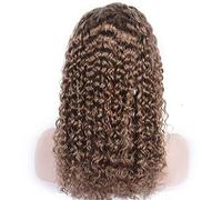 Wig Half Hand Hook Front Lace Half Mechanism In The Long Small Volume Linen Brown In The Stylish Breathable Real Hair Female Wig (Size : 26") (26)