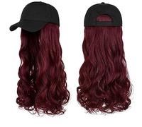 Wig Hat Cap with Hair extensions Hat Wigs Bone Natural Black Connect Wig Adjustable for women Long Wavy Synthetic Baseball Hat with Hair