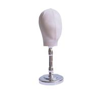 Zialofi Wig Head Wig Holder Wig Holder with Base Mother Day Gifts Versatile Hat Display Stand Mannequin Head for Wig for Retail, beige, silvery higher base