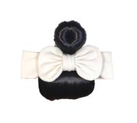 Wig Headband for Babies Lovely Baby Bowknot Bangs Soft Comfortable Hair Band Newborns Gentle Simulated with Cute Bow Design Elastic Hairpiece Girls Beige