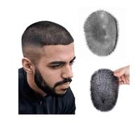 Wig Human Hair Men Toupee System Super Thin Skin for Daily Party Use | Natural Black Short Hair Wig for Male(20x22cm)