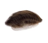Wig Human Hair Men's Frontal Patch for Men Forhead Hairline Full Lace Piece Brown Color for Daily Party Use(#2)