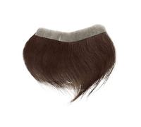 Wig Human Hair Toupee Thin Skin PU Base Forehead Hairpiece Patch Men's Capillary Prosthesis for Daily Party Use(Medium Brown#4)