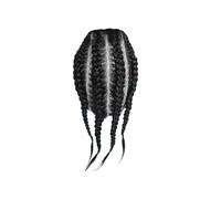 Wig Indian Human Hair Braids Style Full Hand Made Lace Base Toupee for African Men 1B