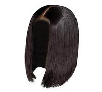 Wig Lace Front Straight Straight Hair Bob Head Cover Ladies Fashion High Temperature Wire Wig Female High Temperature Wire (Can Be 120 To180 °C High Temperature Resistance) Short (Black, One Size)