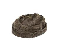 Wig Lace Toupee for Men 6" Human Hair Male Wig Swiss Front Replacement System Unit Man
