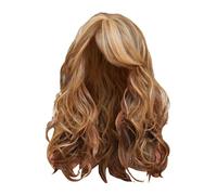 Wig Light Blue Long, Curly Blonde Full Wig for Women with Heat Hair, Long, Curly Blonde Full Wig for Women with Heat Hair, Green Wig Curls (Brown, One Size)