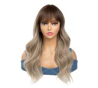 Wig Long Gradient Brown Wig, Long Wavy Wig With Bangs, Women's Natural Wig, Suitable For Daily Party Use Daily Wigs