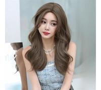 Wig Long Loose Wavy Light Brown Wig For Women Daily Party High Density Synthetic Layered Wavy Wigs With Bangs(Light brown)