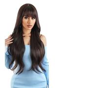 Wig Long Ombre Brown Wine Red Wave Wigs With Bangs Wavy Wig For Women(LC2094-2)